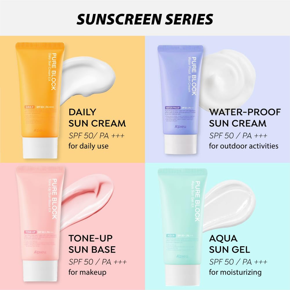A'PIEU Pure Block Tone Up Sunscreen Base in-use swatch for natural glow.