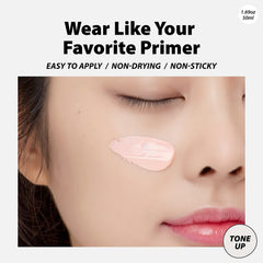 A'PIEU Pure Block Tone Up Sunscreen Base packaging close-up highlighting reef-safe formula.