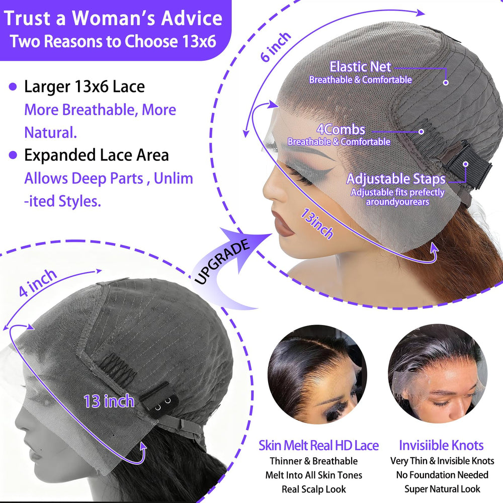 A8 3D dome glueless cap ensures comfortable, secure wear without tape.