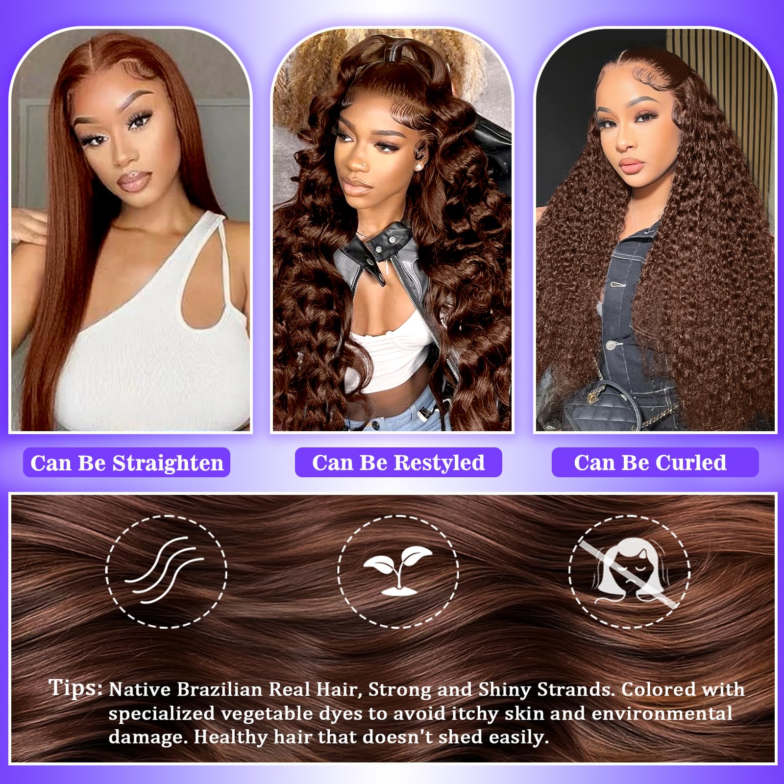 A8 gift-ready packaging highlights premium Brazilian virgin hair quality.