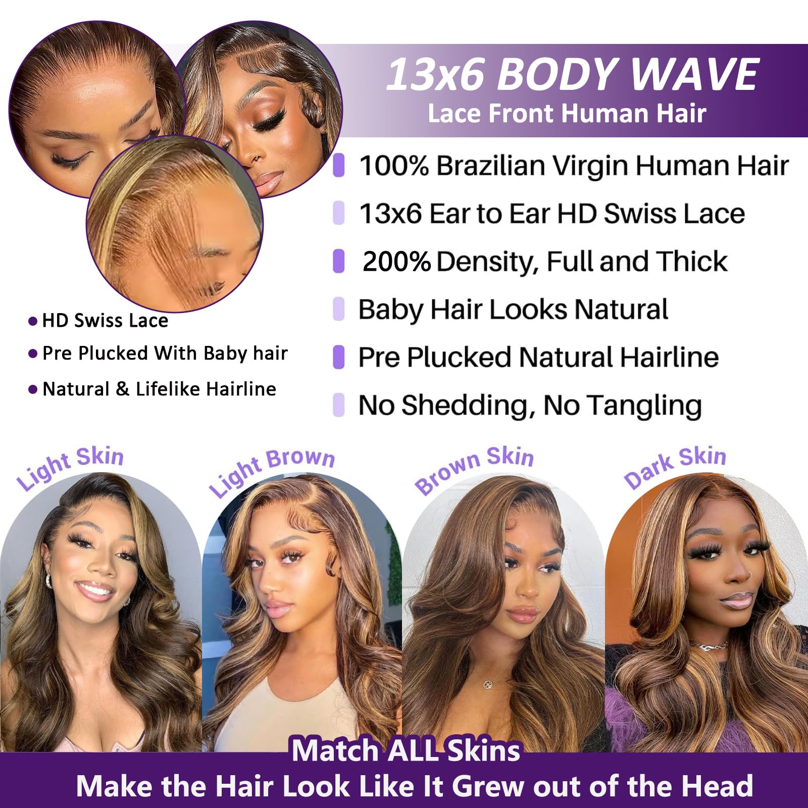 A8 lace-front 13x6 HD lace for seamless parting and versatile styling.