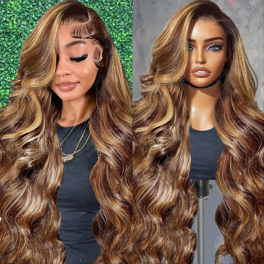 A8 Honey Blonde Wig with ombre body wave for natural, effortless styling.