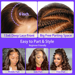 A8 lace-front wig ultra-invisible Swiss lace for a seamless hairline and flawless parting.