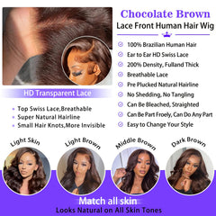 A8 pre-plucked brown wig hairline closeup showing natural growth from scalp look.