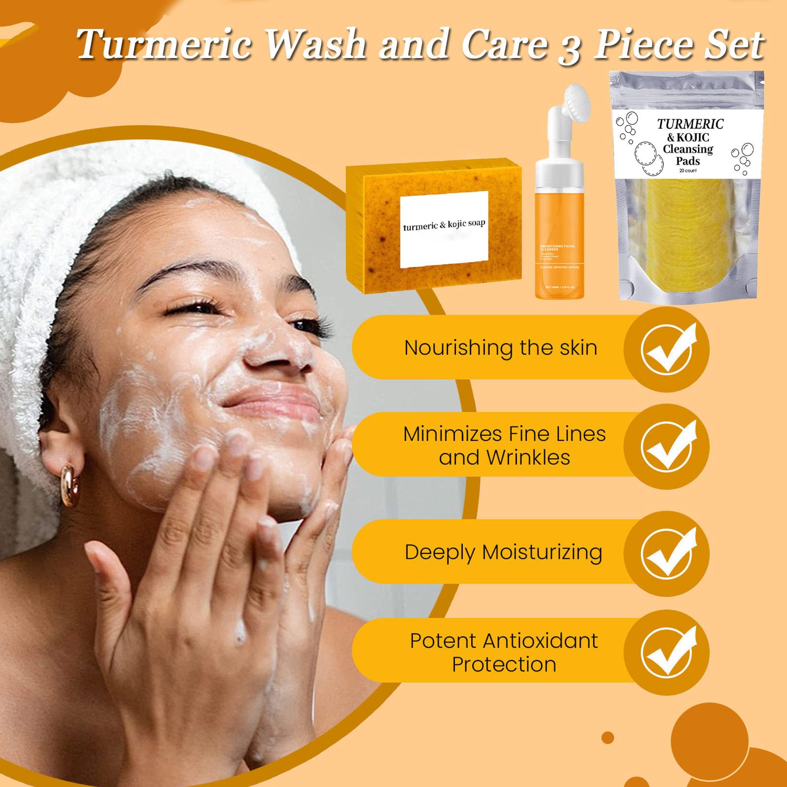Aacnre turmeric cleansing brush — gentle exfoliation during cleansing routine.