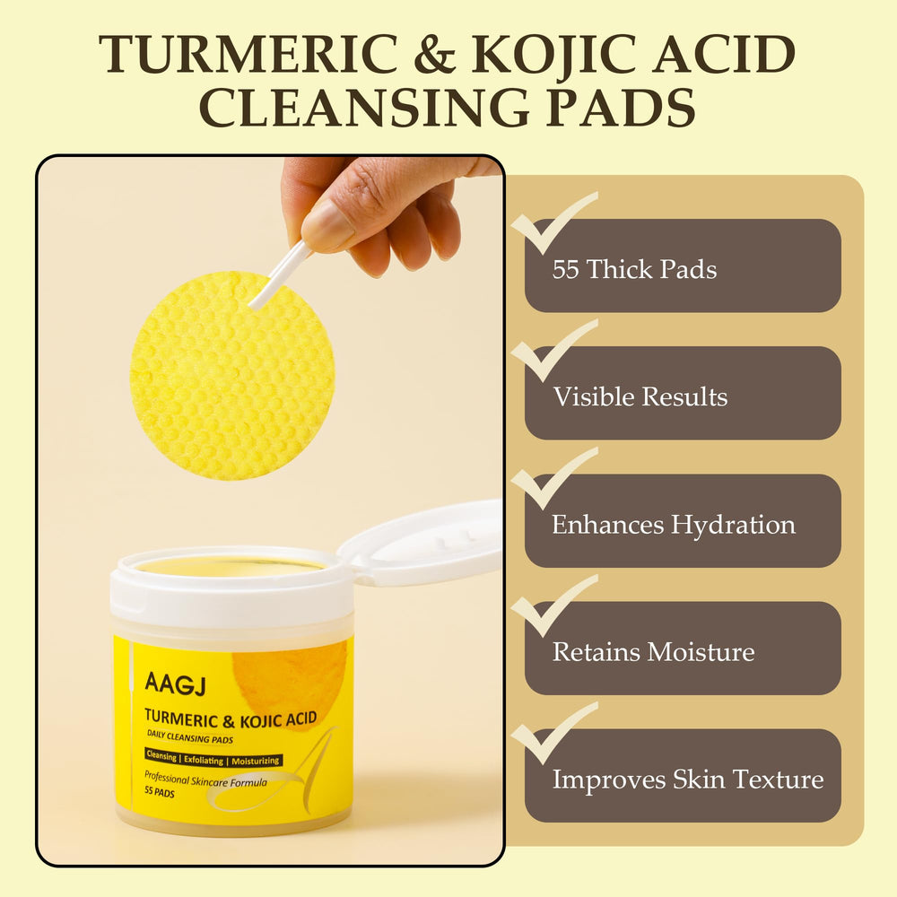 AAGJ Turmeric Kojic Acid Cleansing Pads great for daily routine use.