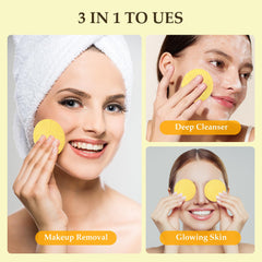 AAGJ Turmeric Kojic Acid Cleansing Pads close-up demonstrates deep pore cleansing.