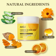 AAGJ Turmeric Kojic Acid pads exfoliating side closeup highlights texture.