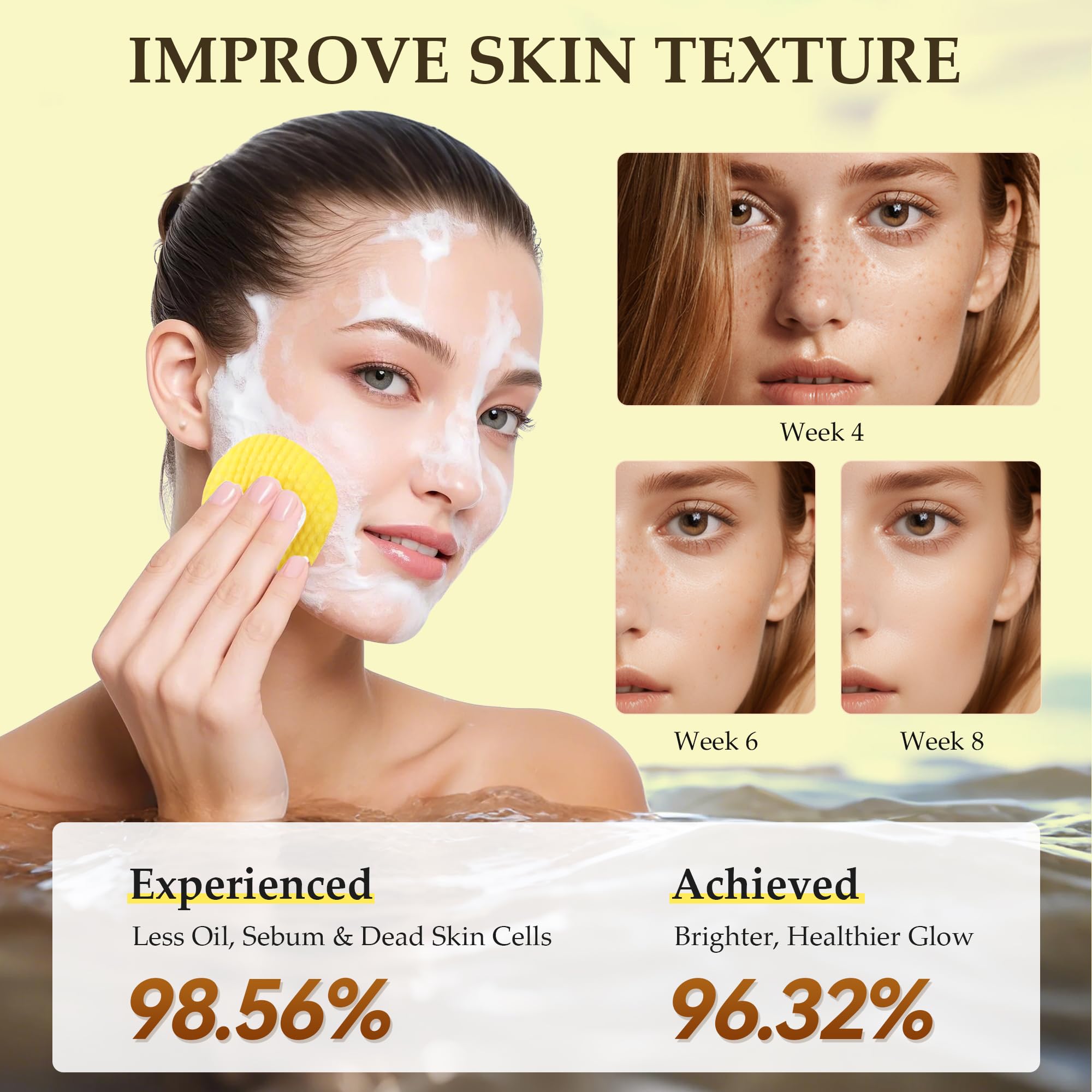 AAGJ Turmeric Kojic Acid pads microfiber side closeup shows gentle exfoliation.