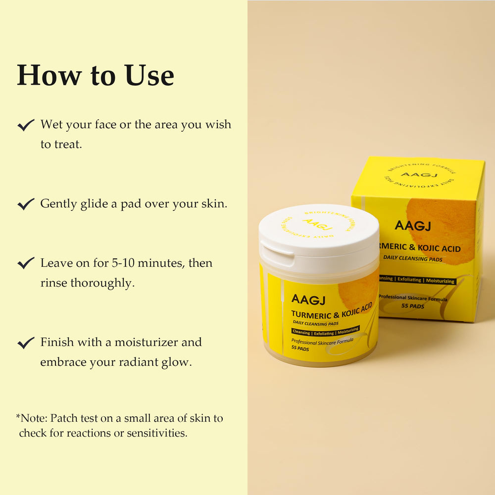 AAGJ Turmeric Kojic Acid Pads travel-friendly compact case image.