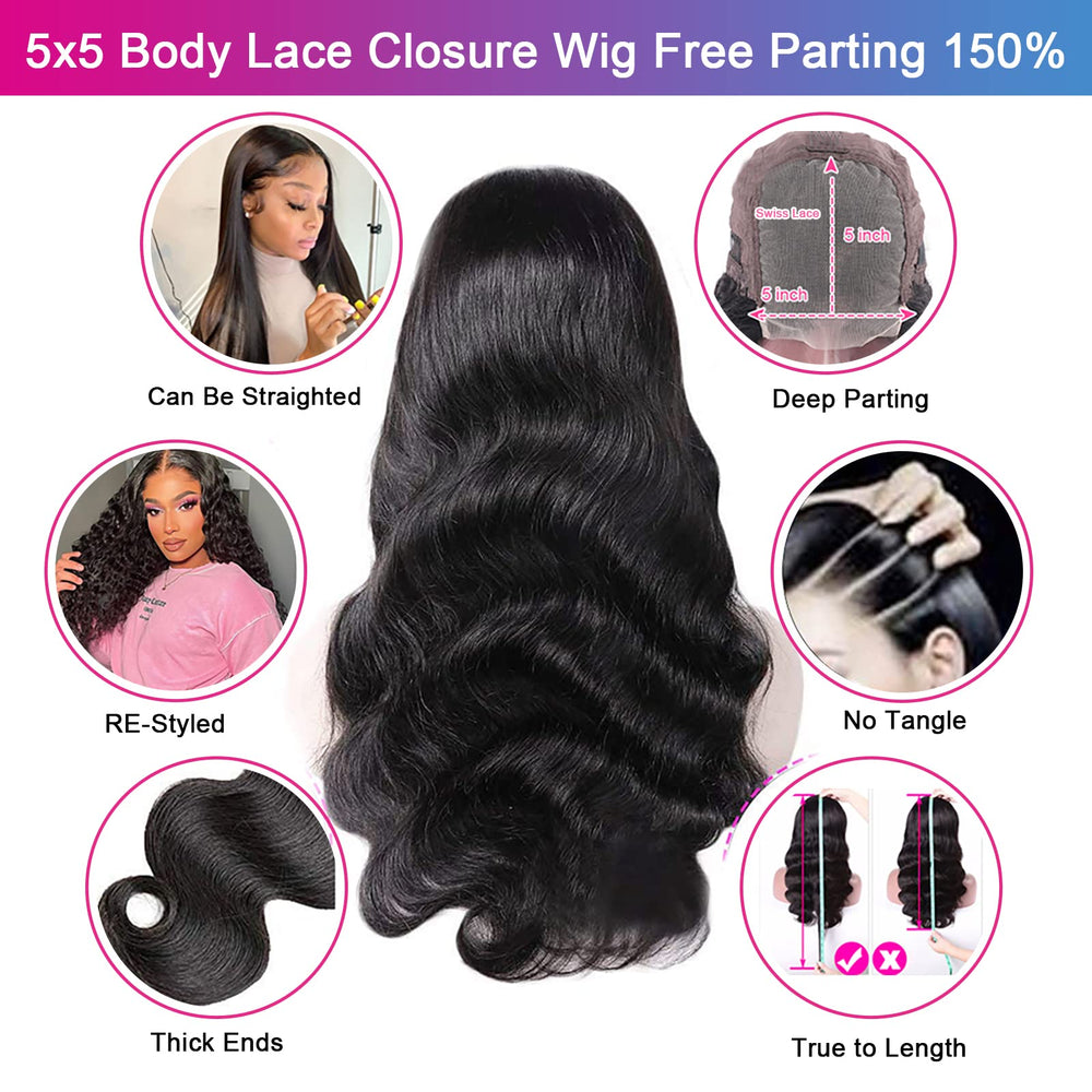 Aaliweya 5x5 HD lace closure wig baby hair close-up, natural hairline.