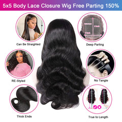 Aaliweya 5x5 HD lace closure wig baby hair close-up, natural hairline.