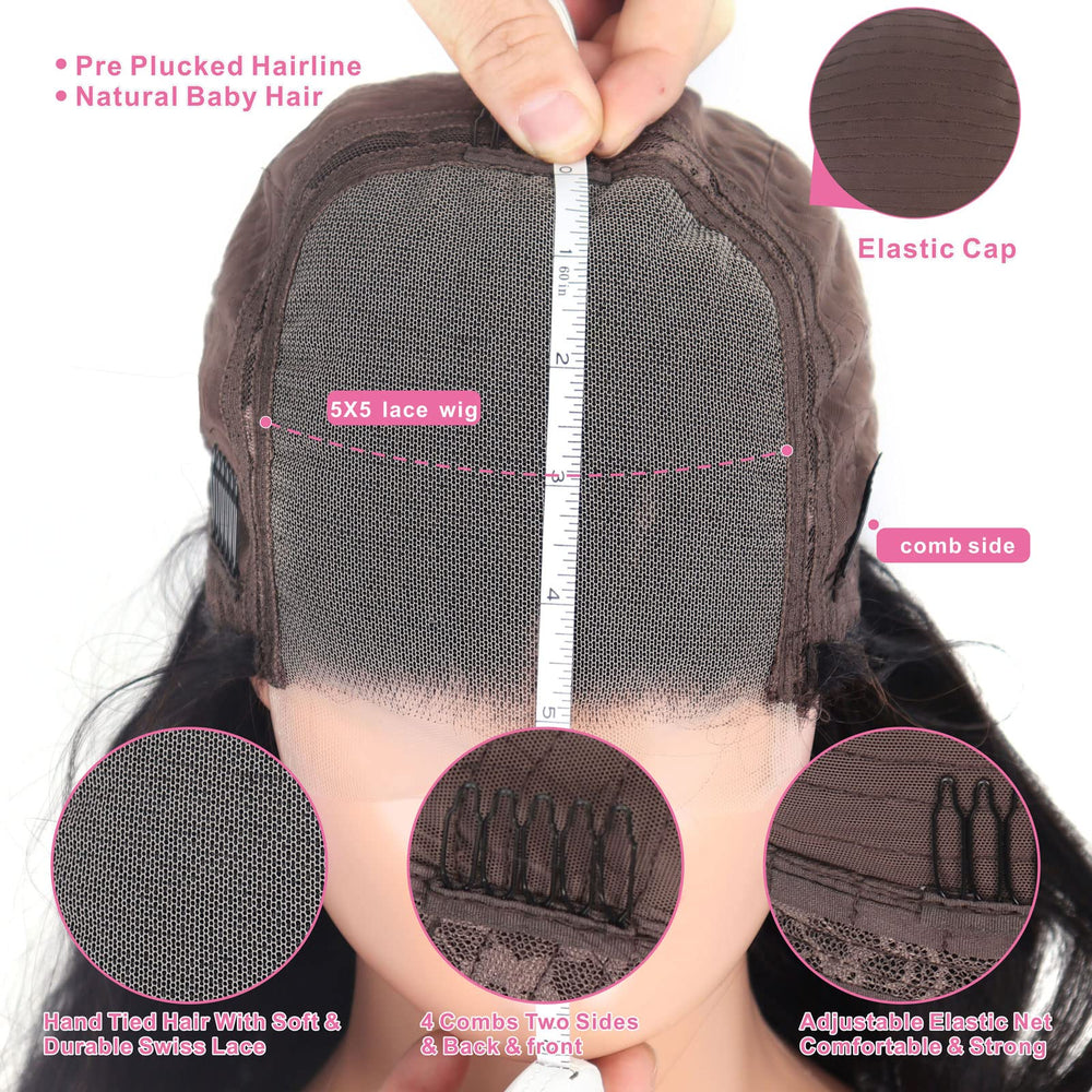 Aaliweya 5x5 HD lace closure wig natural parting for everyday style.