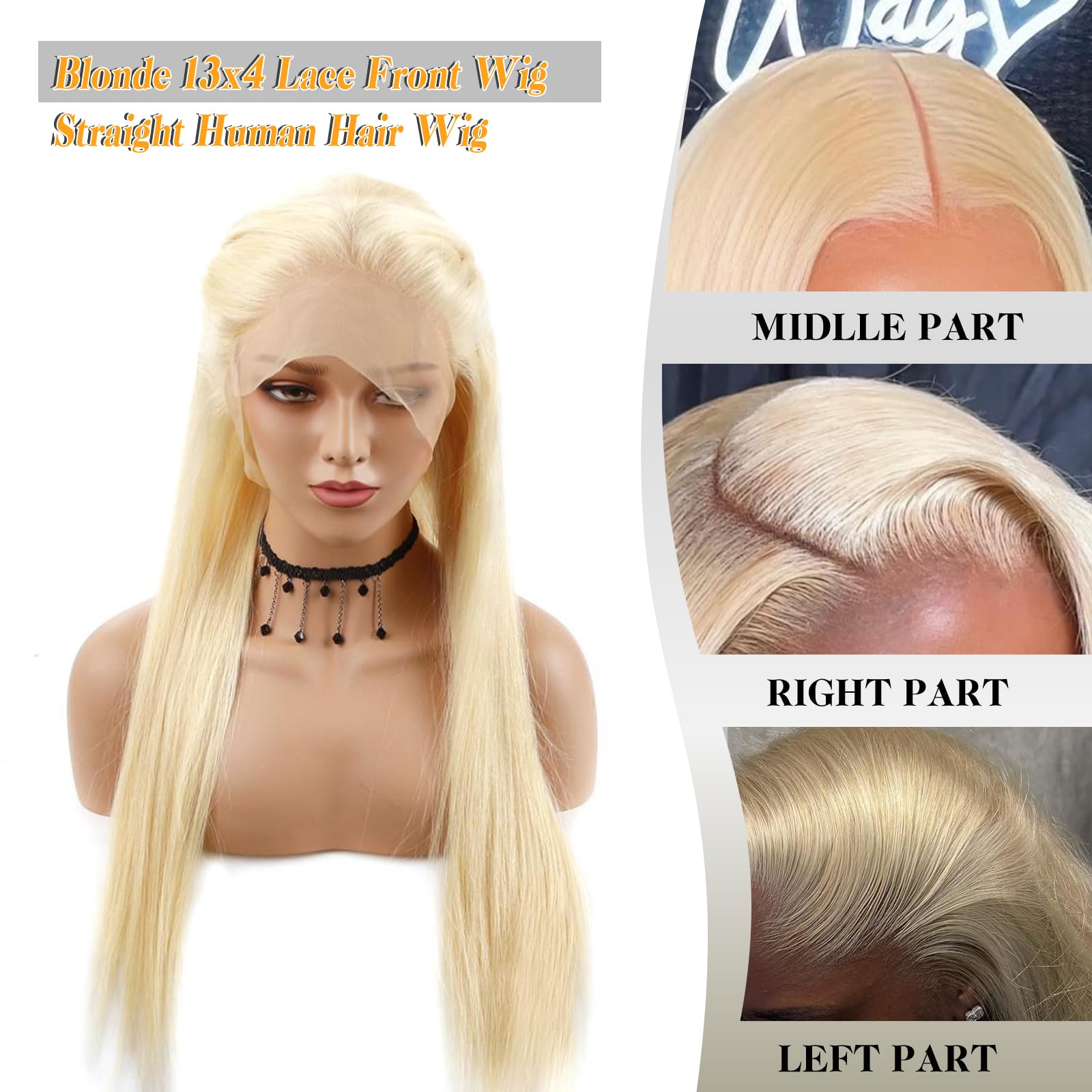 Aallinine 613 lace front wig close-up of bleached knots for seamless blend