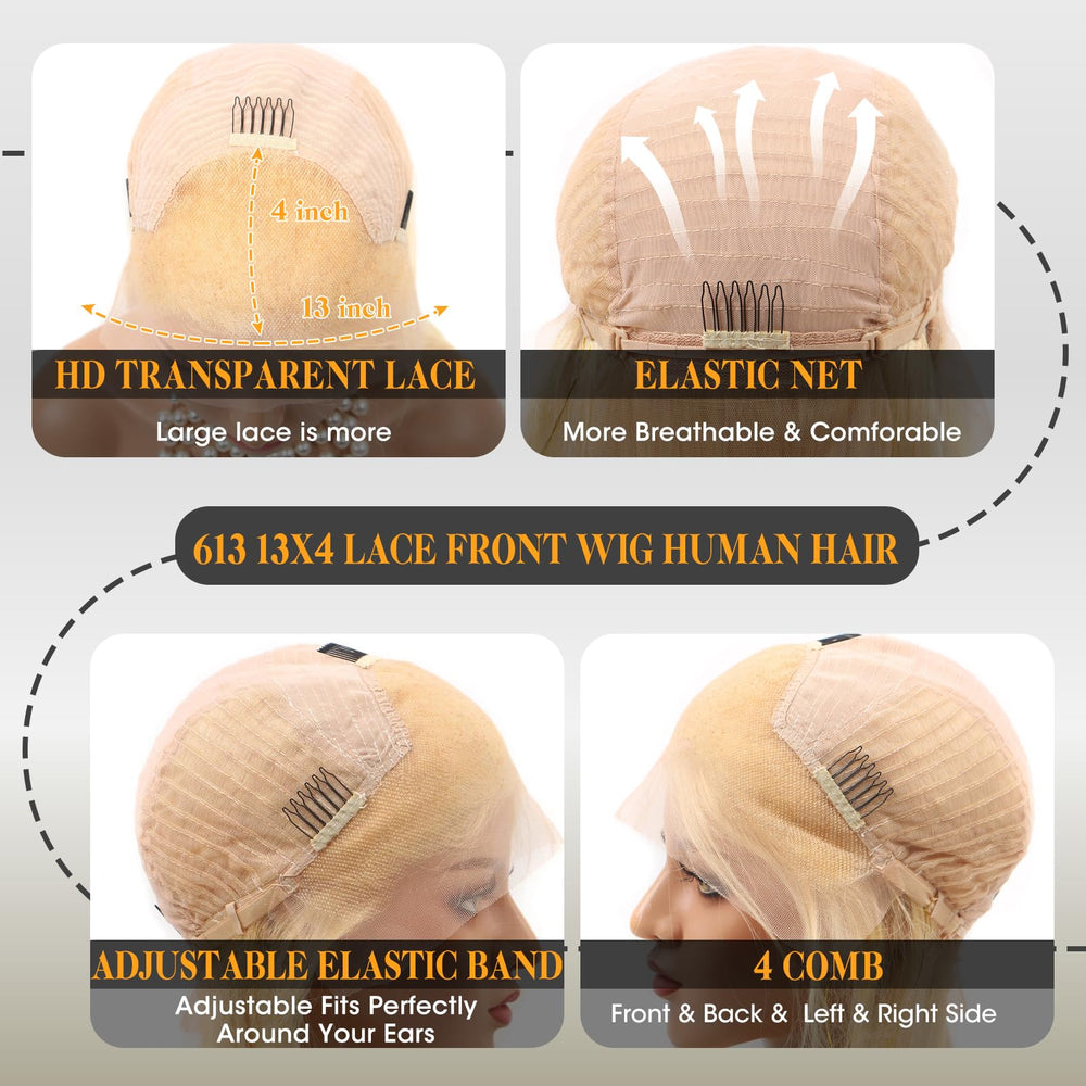 Aallinine 613 lace front wig HD lace close-up for transparent scalp appearance