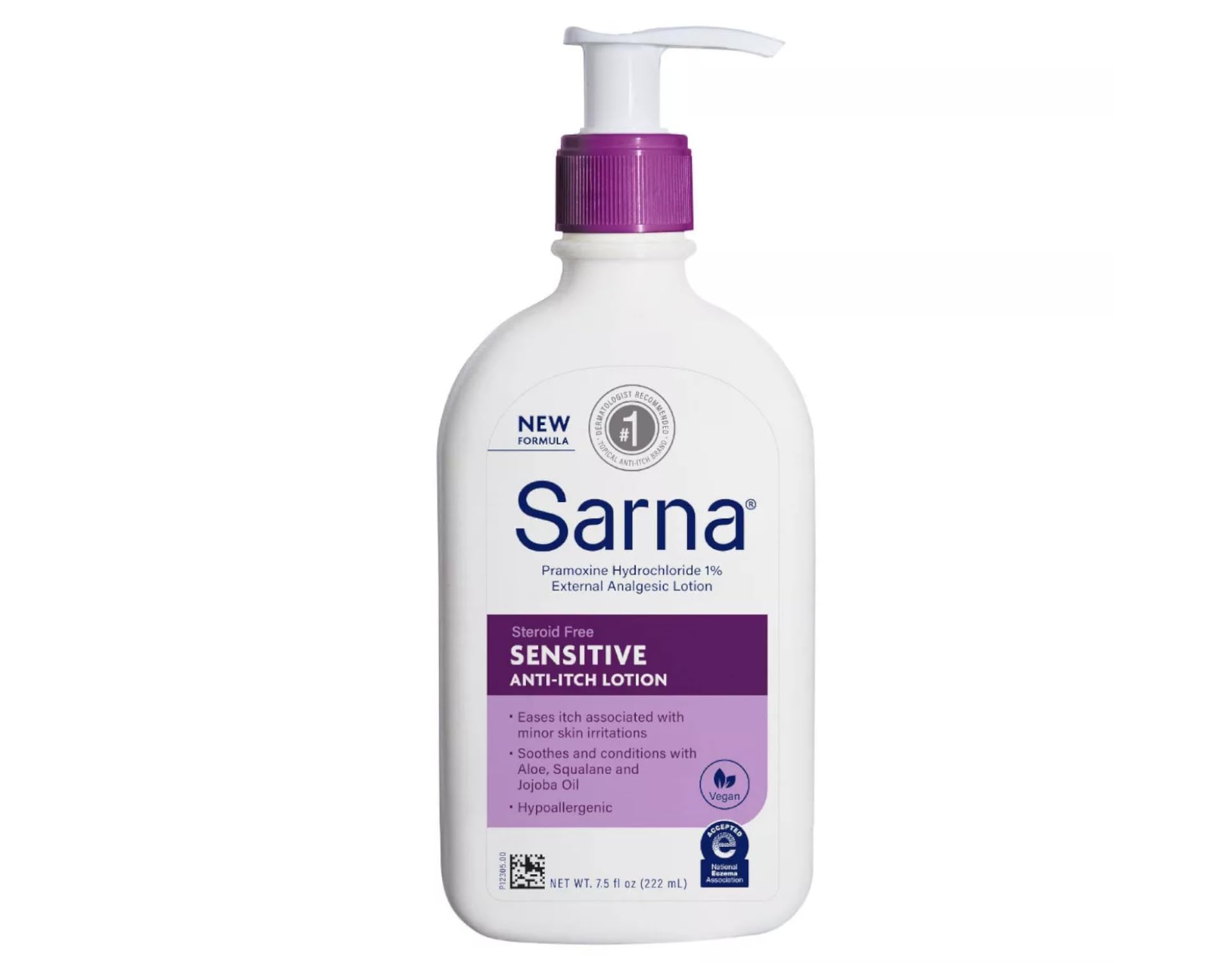 AB Sarna Sensitive Lotion bottle—fragrance-free daily itch relief for sensitive skin