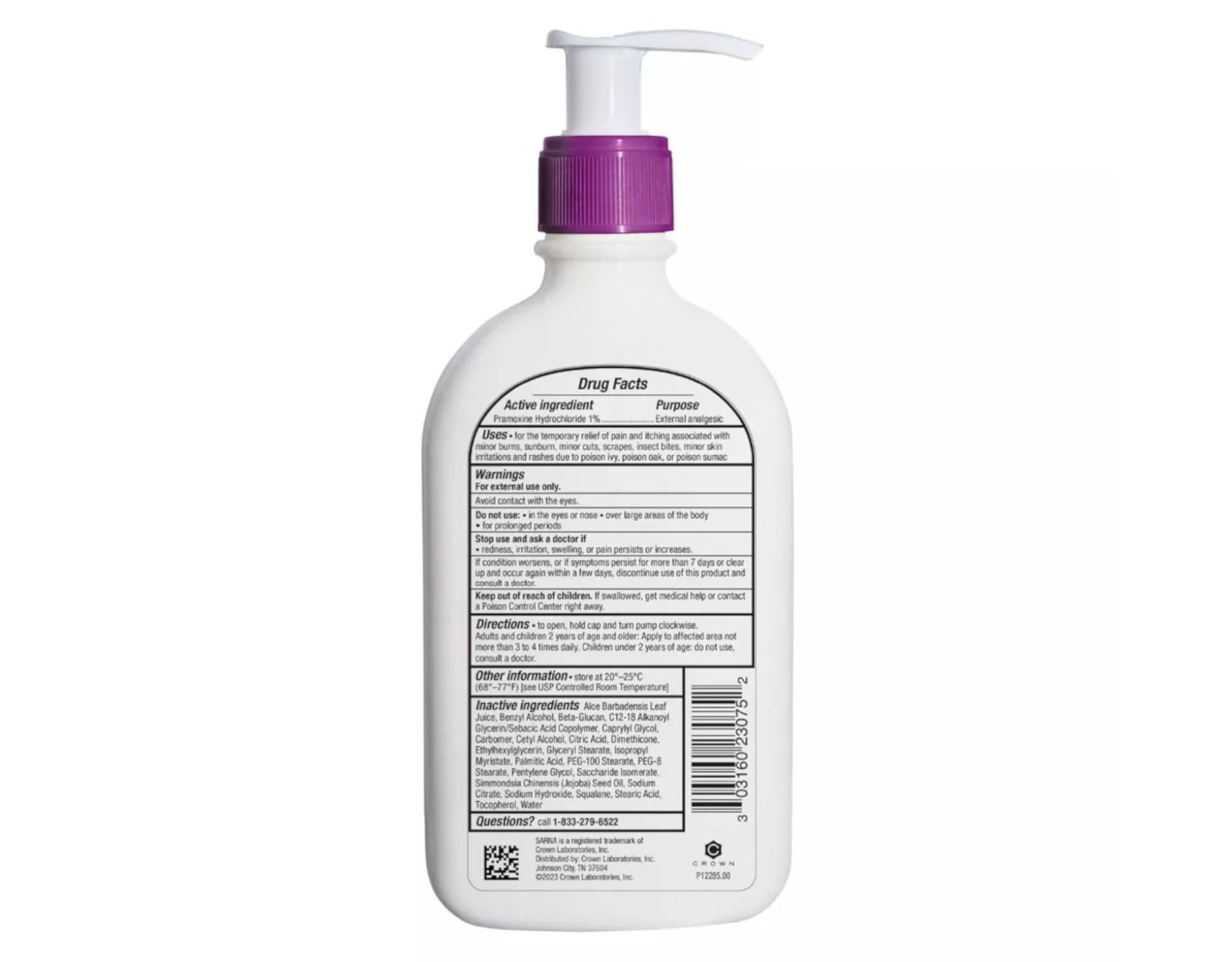 AB Sarna Sensitive Lotion close-up—texture shows moisturizing formula for sensitive skin