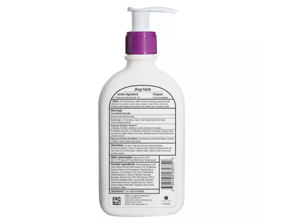 AB Sarna Sensitive Lotion close-up—texture shows moisturizing formula for sensitive skin
