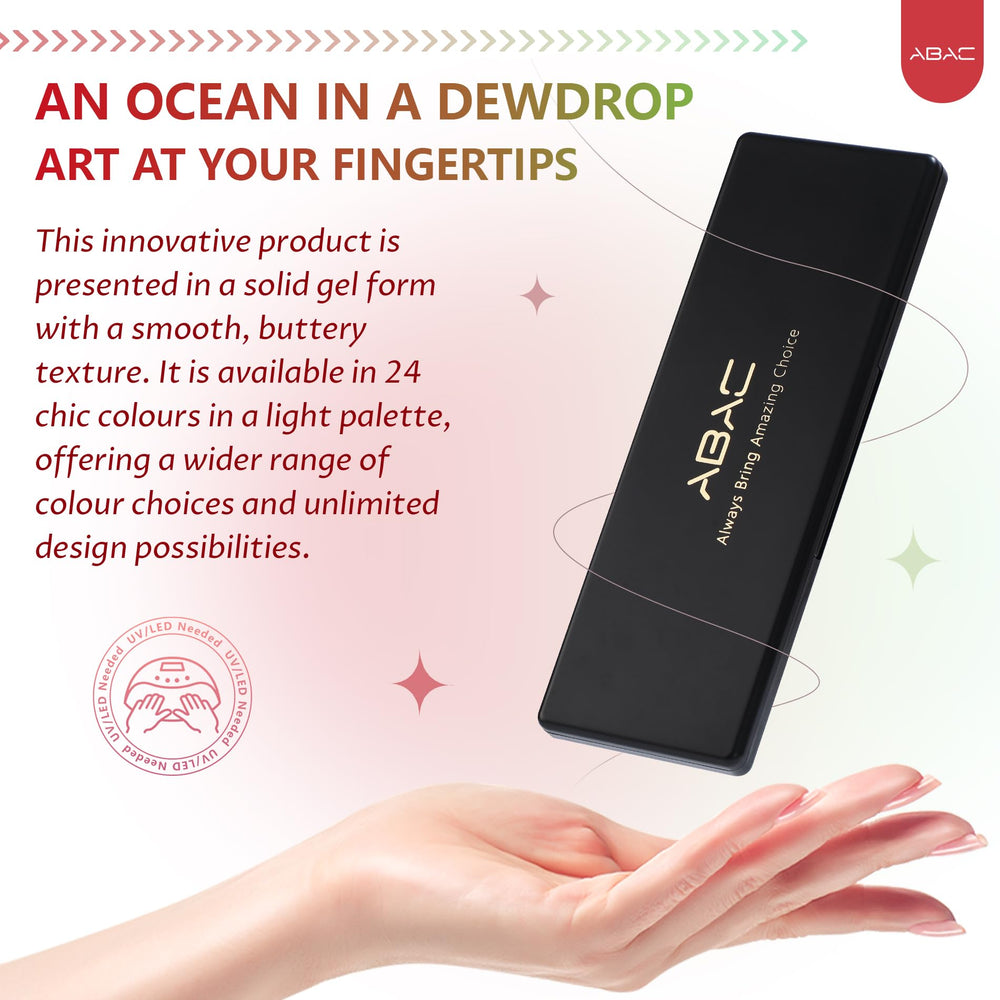 ABAC brush duo included—double-head nail art brush accelerates creative detailing.