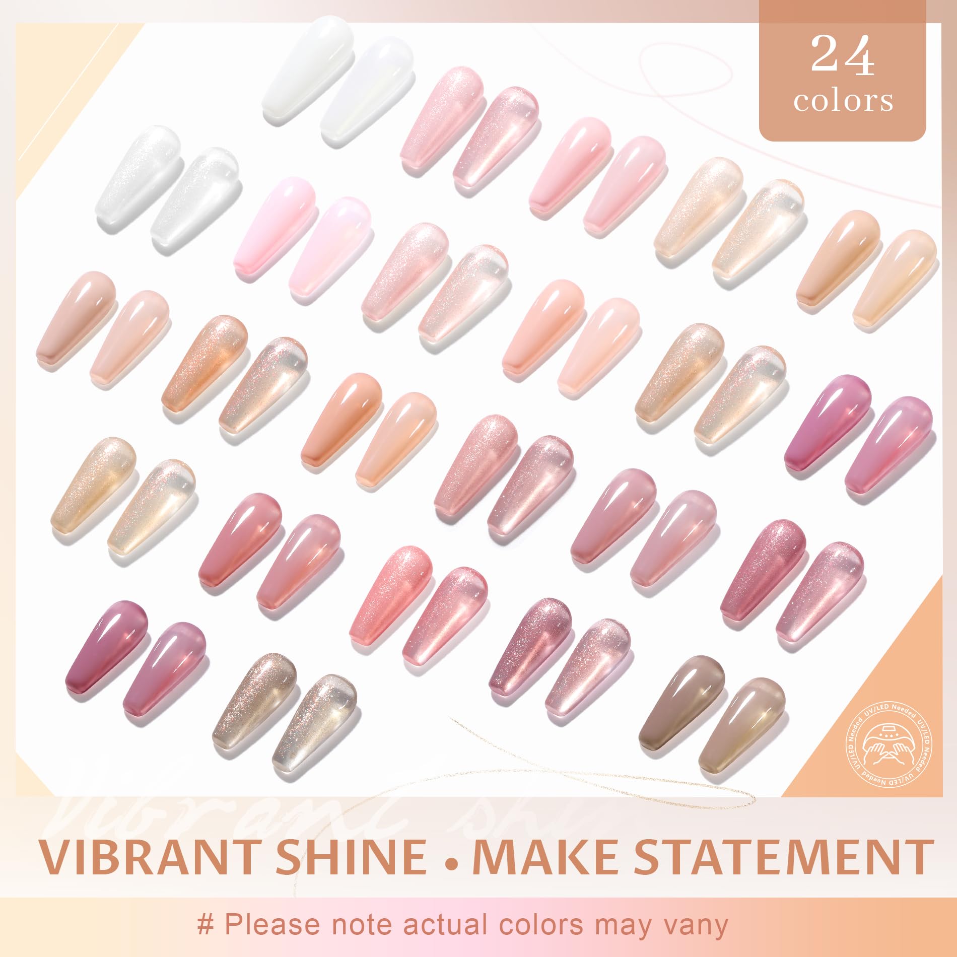 ABAC color swatches collection shows rich pigmentation for easy shade selection