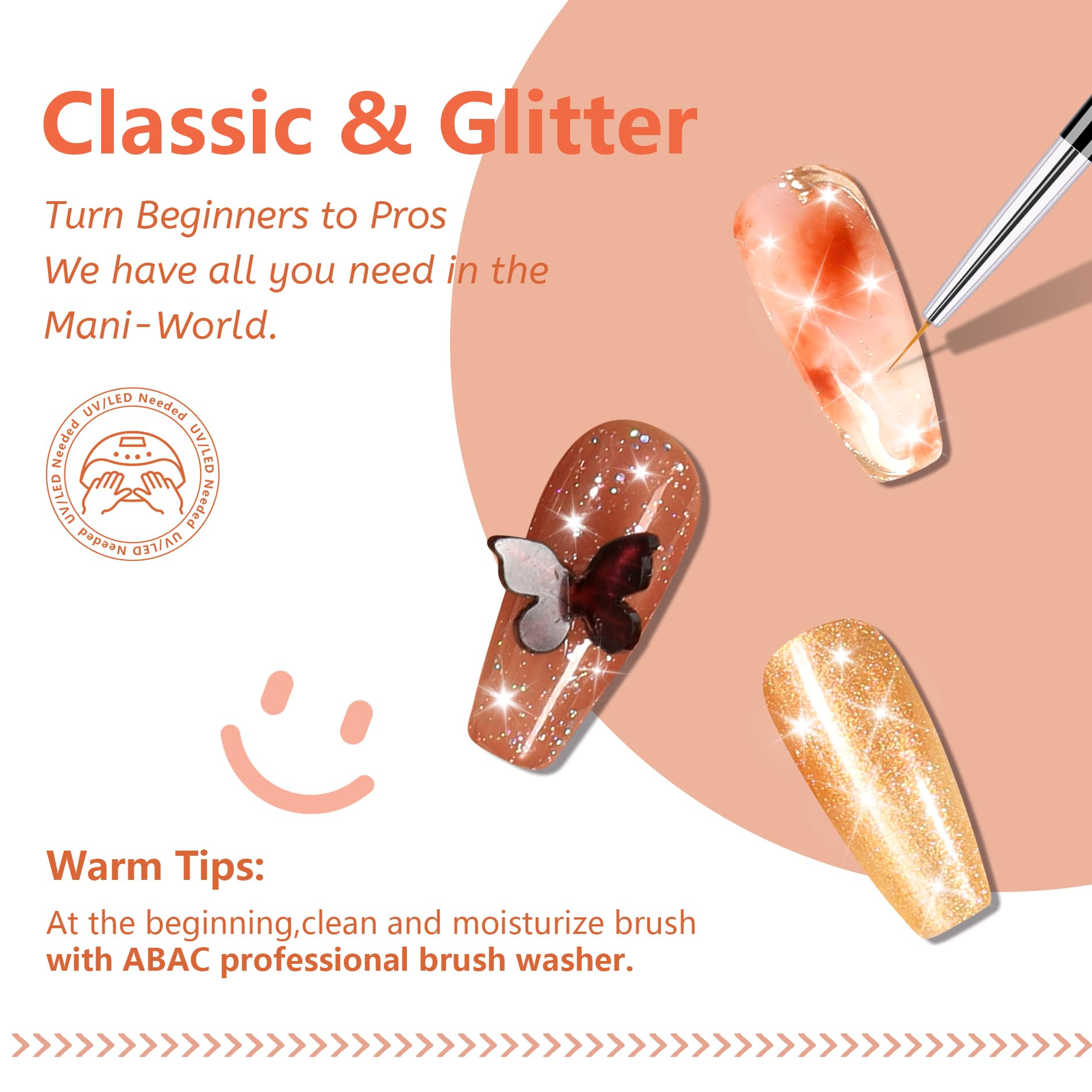 ABAC shimmer color swatches offer festive, eye-catching nail options