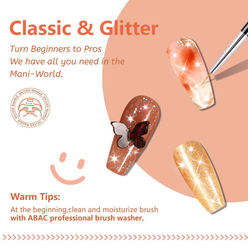 ABAC shimmer color swatches offer festive, eye-catching nail options