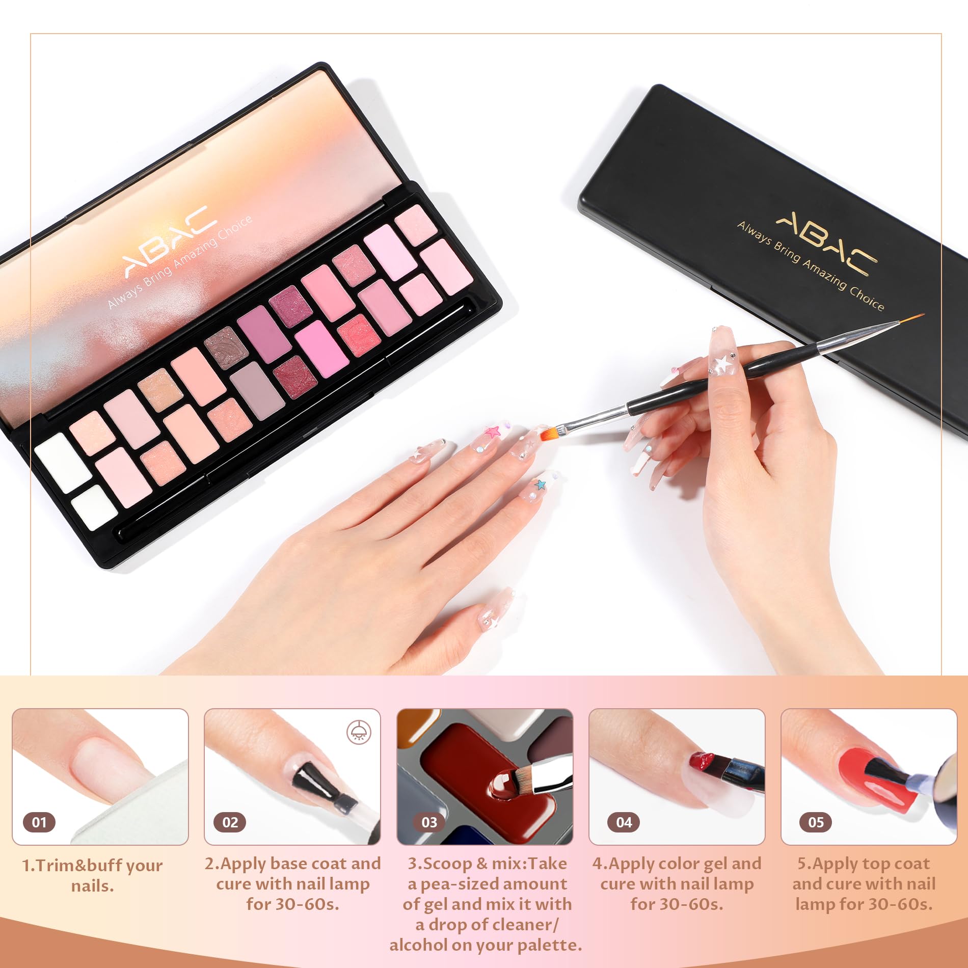 ABAC compact travel-friendly packaging for on-the-go manicures