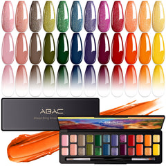 ABAC solid gel nail polish set palette with 24 colors for versatile gradients