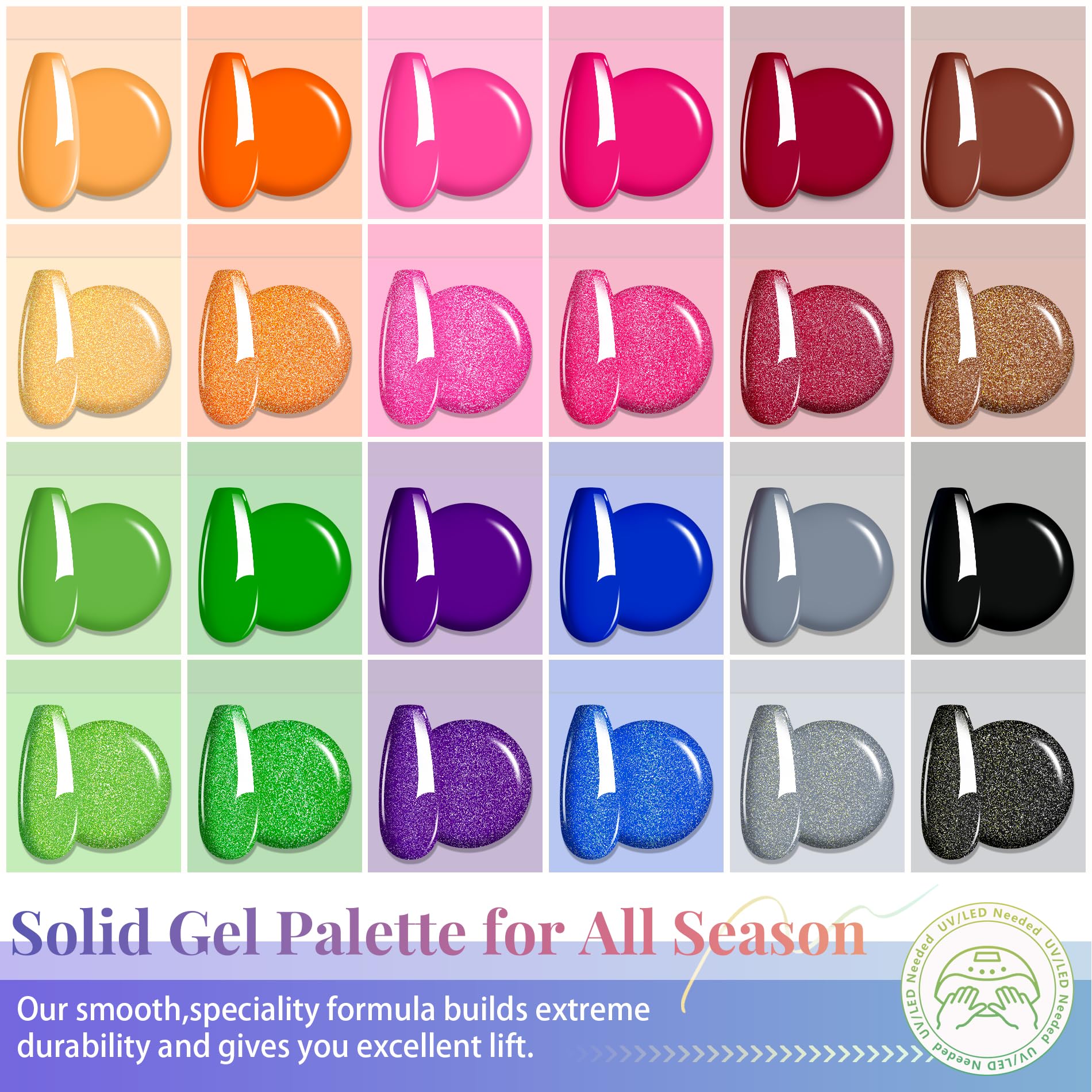 ABAC gradient nail art palette allows smooth blends and elegant fades