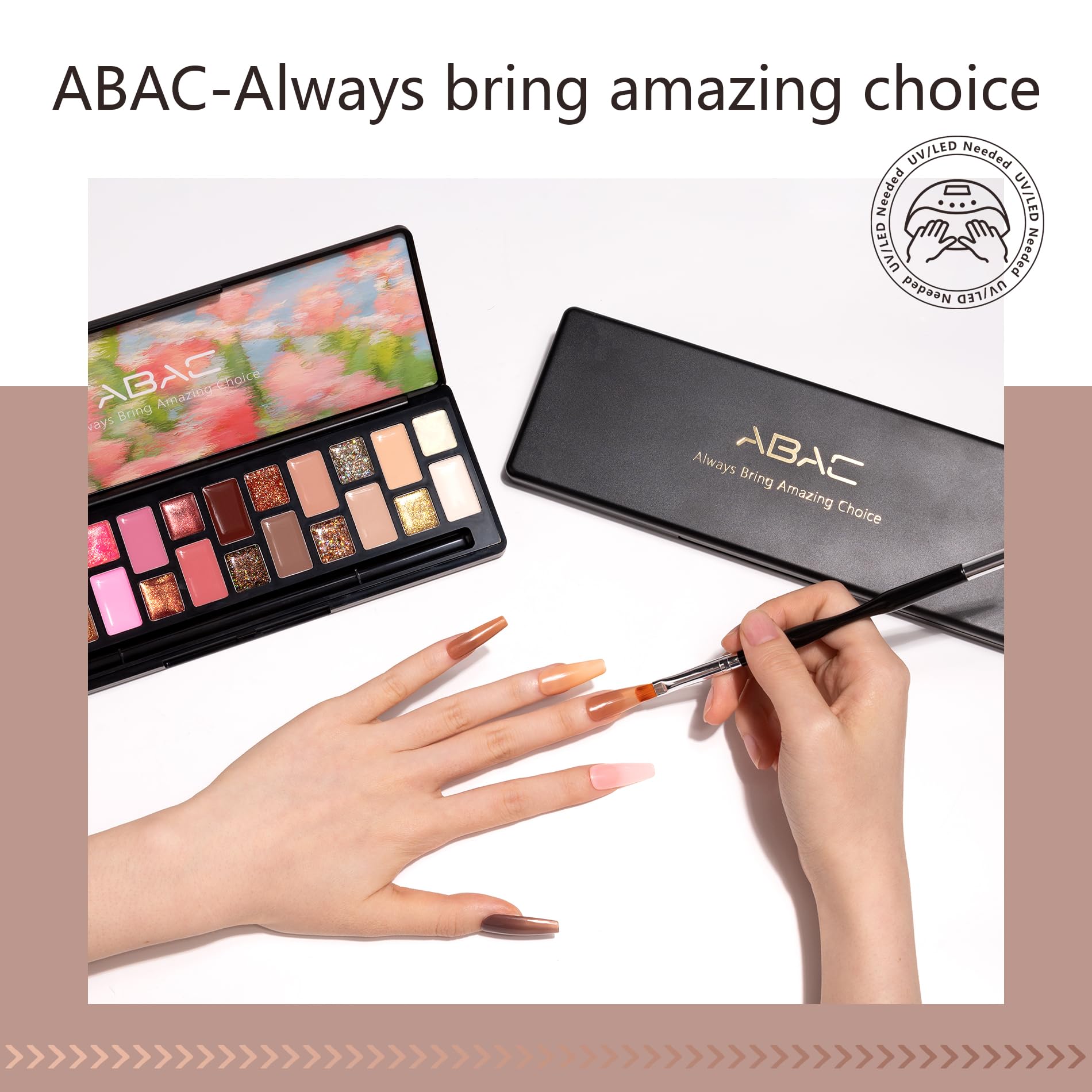 ABAC LED/UV lamp compatibility with soak-off gel nails (lamp sold separately)