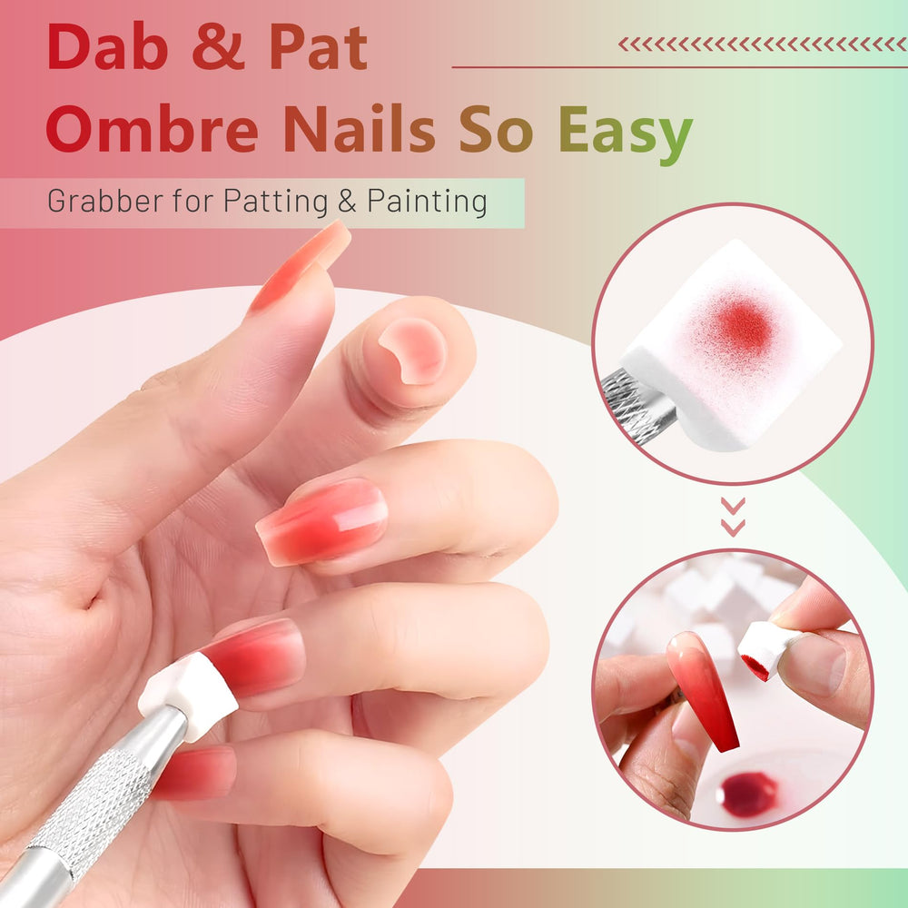 ABAC ombre effect shot—simple layering creates seamless gradients for blooming aura nails.