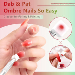 ABAC ombre effect shot—simple layering creates seamless gradients for blooming aura nails.