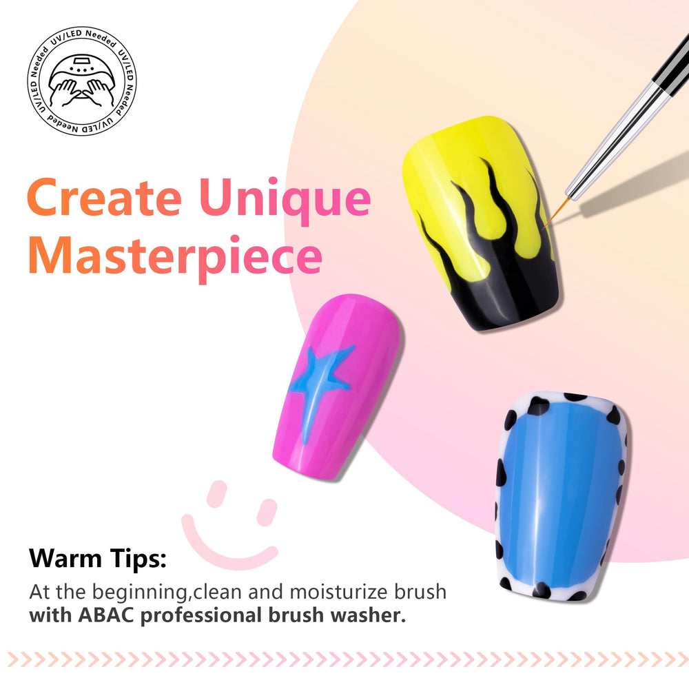 ABAC ombre gradient art with gel polish in smooth blends