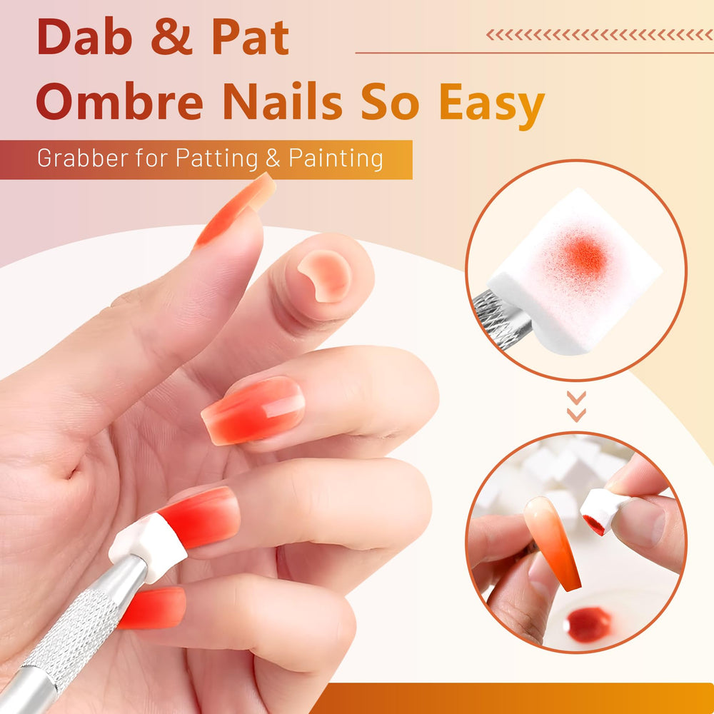 ABAC ombre gradient technique demonstrated with creamy formula