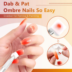 ABAC ombre gradient technique demonstrated with creamy formula