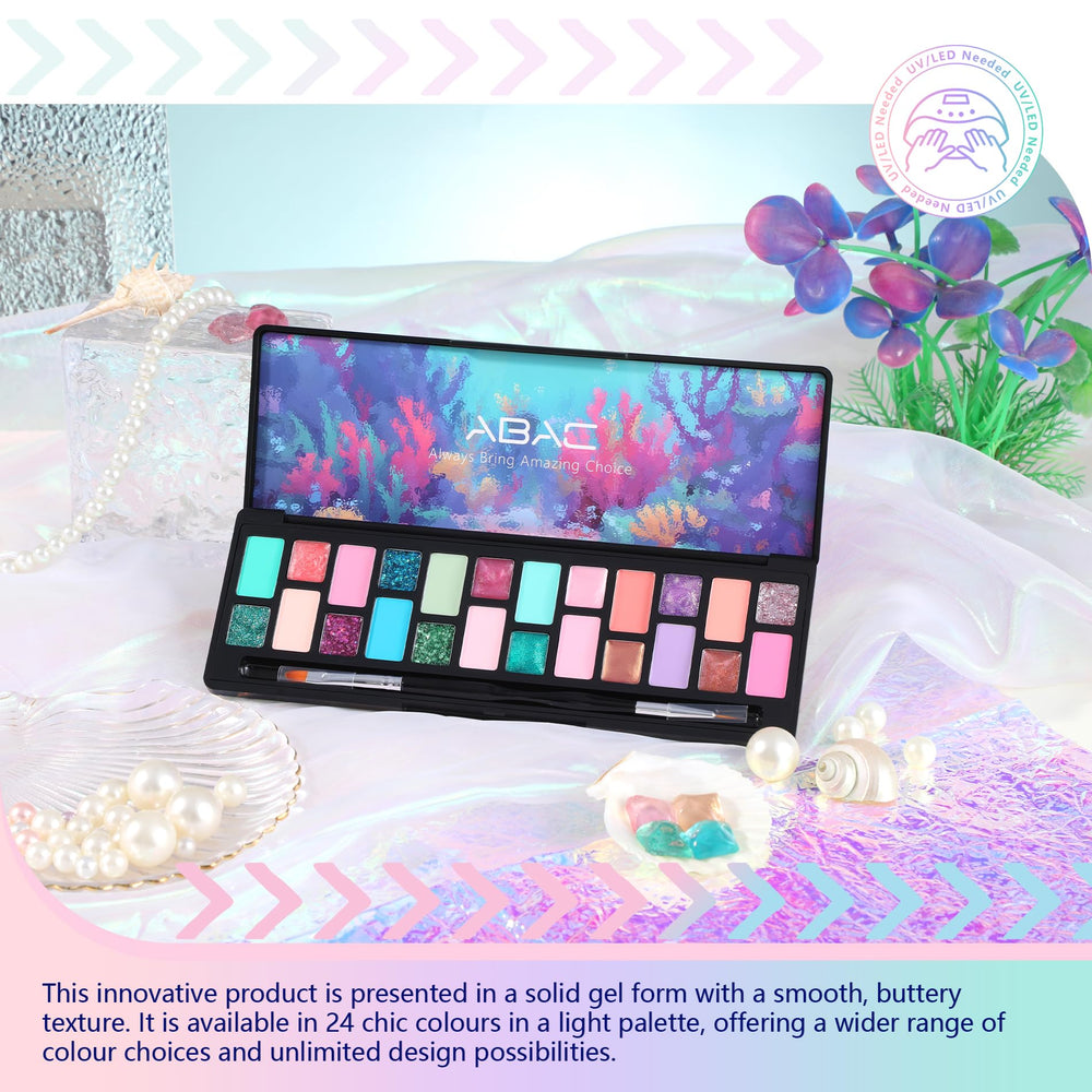 ABAC color palette allows easy mixing for unique shade blends.