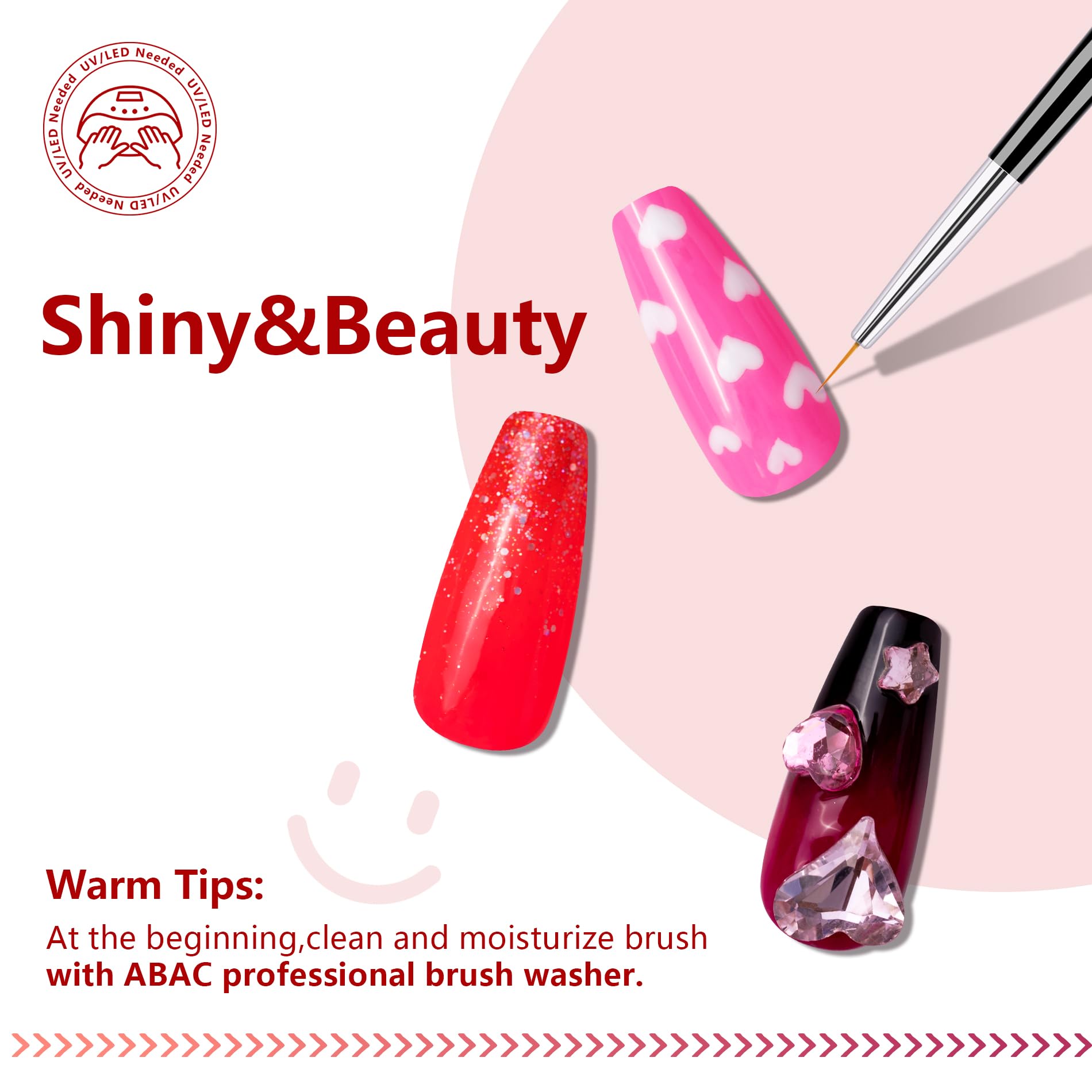 ABAC pat paint stamping enables crisp nail designs.