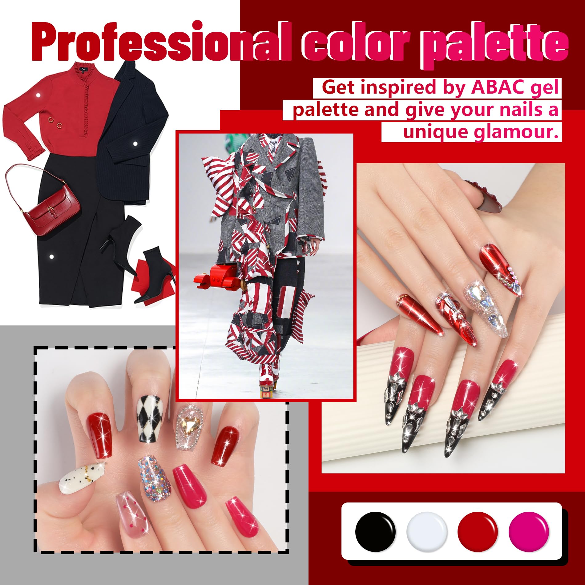ABAC double-head pro brush enables versatile nail art.