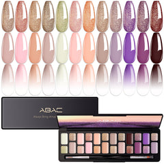 ABAC Solid Gel Nail Polish Ombre Kit with vibrant color palette for gradient nails