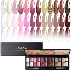 ABAC solid gel nail polish ombre palette for smooth gradients and vibrant color