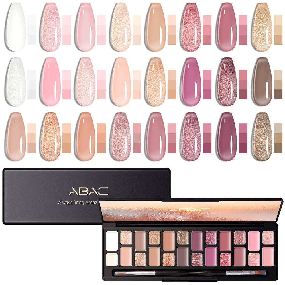 ABAC Solid Jelly Gel Nail Polish Set 24 colors front view for DIY salon use