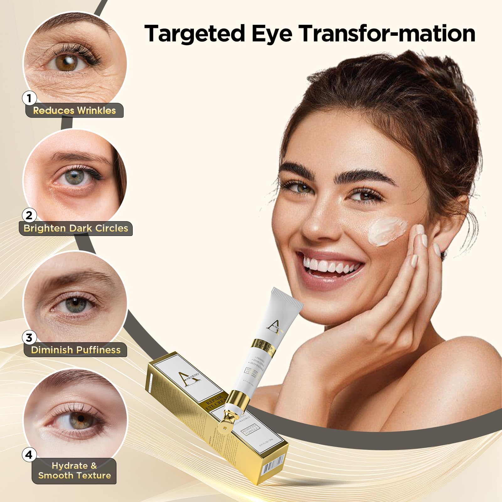 Abarno Crème Yeux Retinol – produit sans parfum pour yeux sensibles.