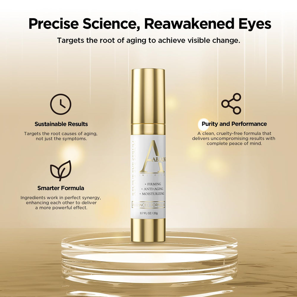 Abarno Lightweight Eye Serum absorbs quickly without a greasy finish.