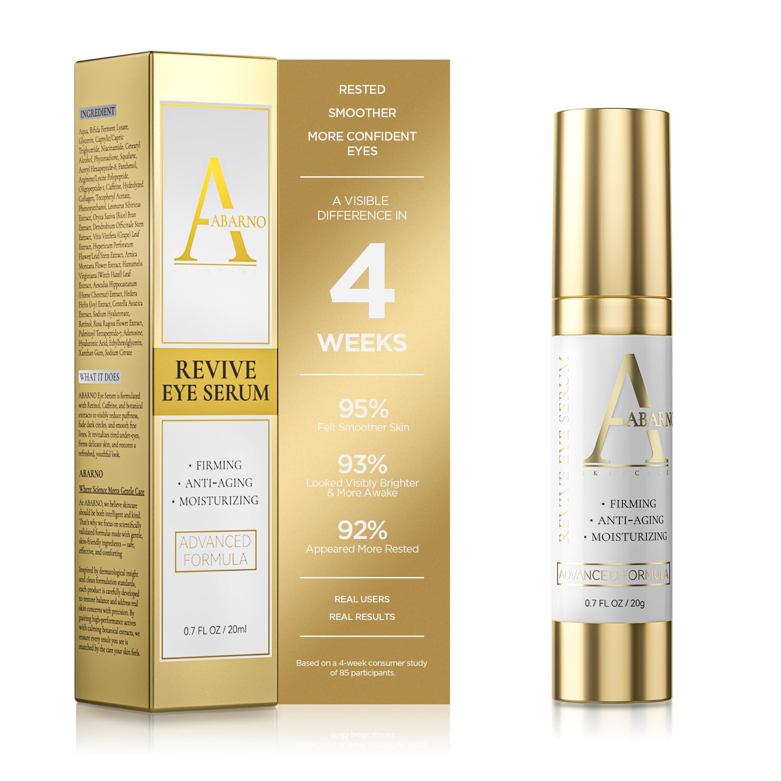 Abarno Hydrating Eye Serum targets dark circles for a refreshed under-eye area.