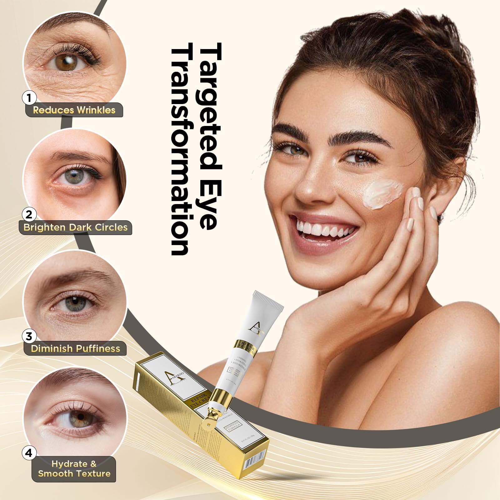 Abarno Retinol Eye Cream texture appears silky and hydrating