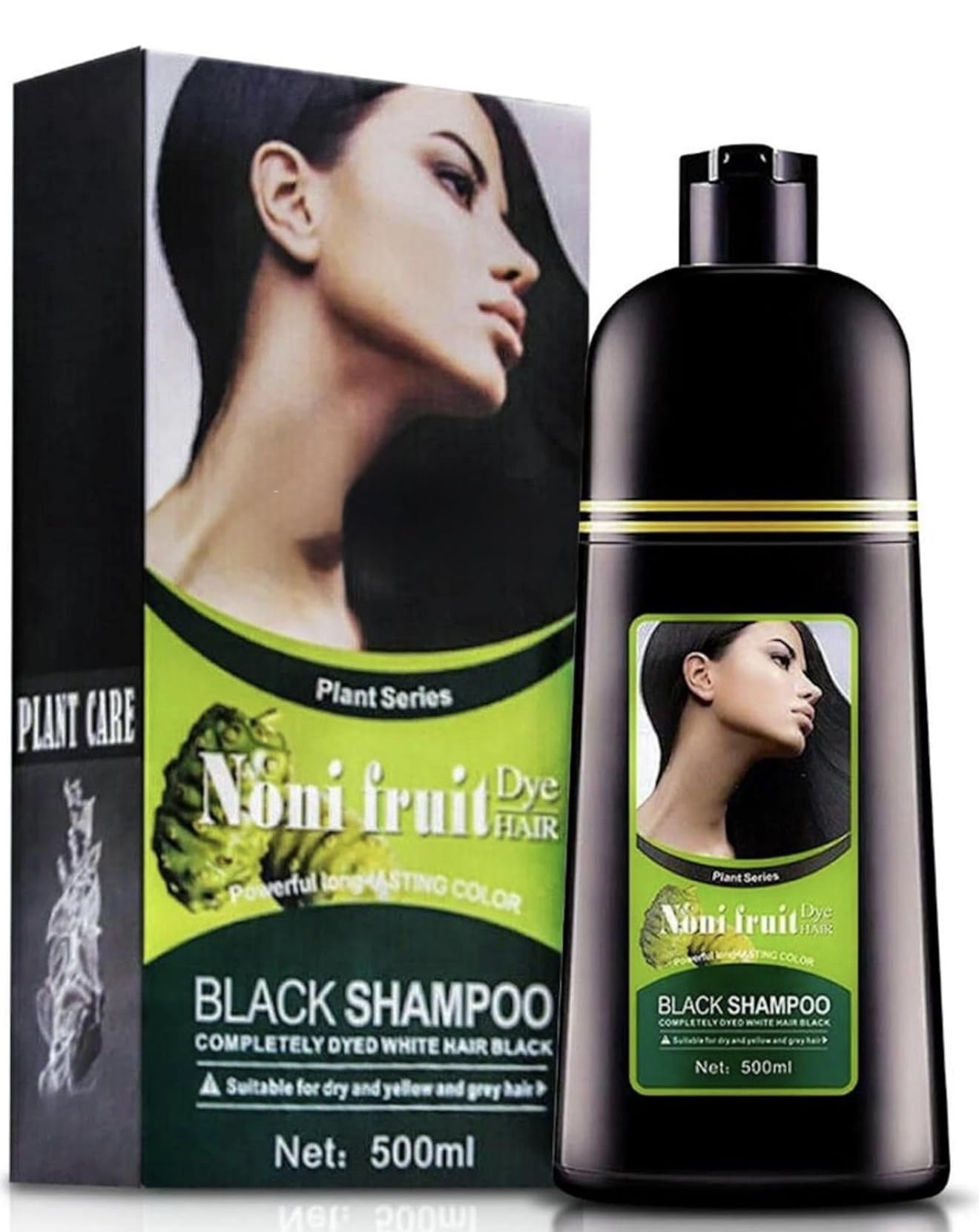 ABBASI & CO Noni Black Hair Dye Shampoo applying color on hair for quick gray coverage