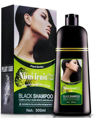 ABBASI & CO Noni Black Hair Dye Shampoo applying color on hair for quick gray coverage