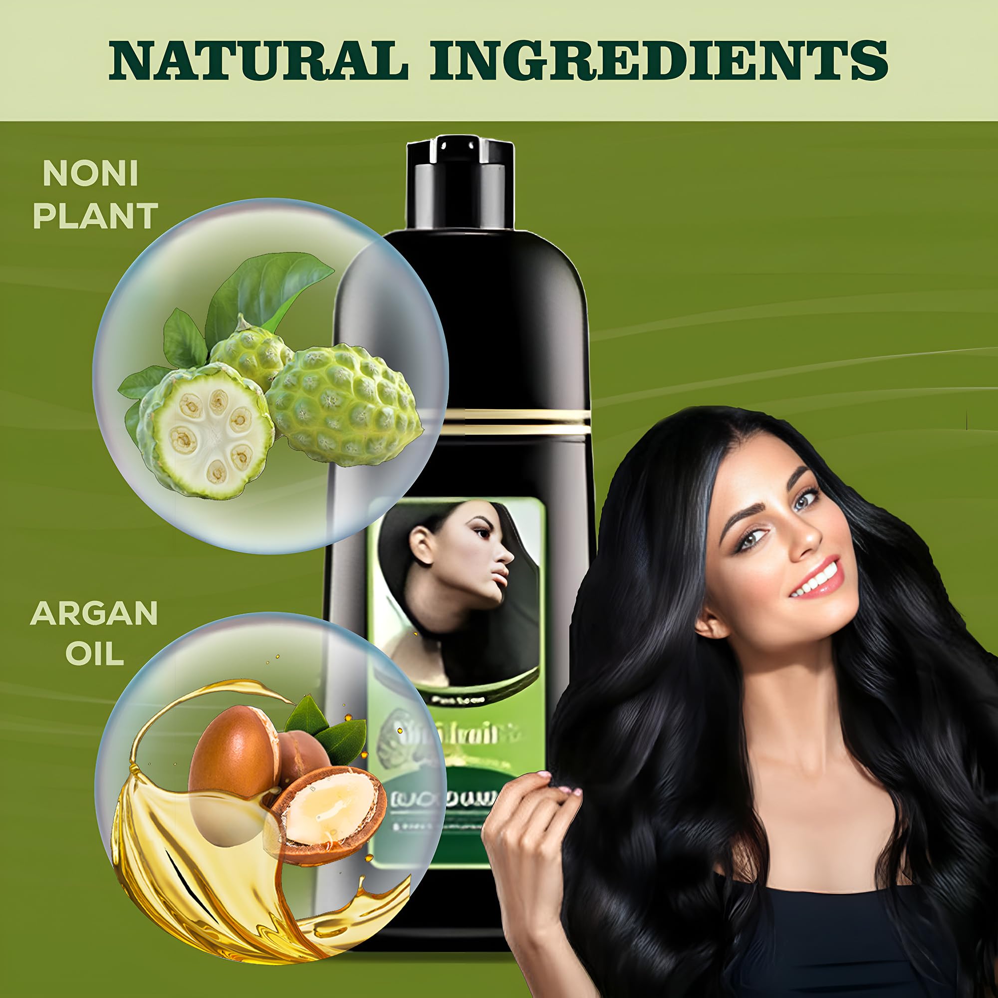 ABBASI & CO Noni Black Hair Dye Shampoo delivers long lasting natural color