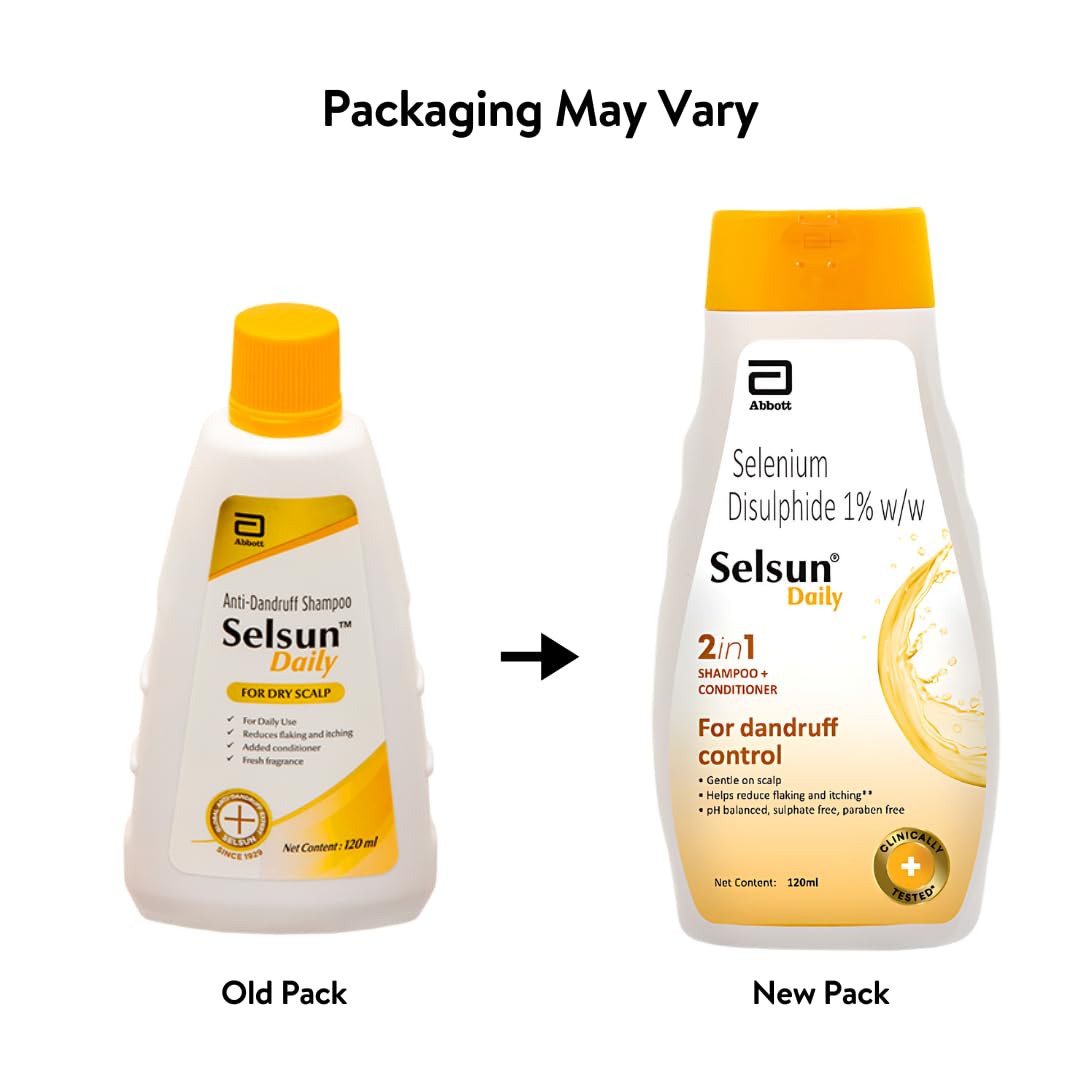 Abbott Selsun Daily shampoo foamy lather during wash.