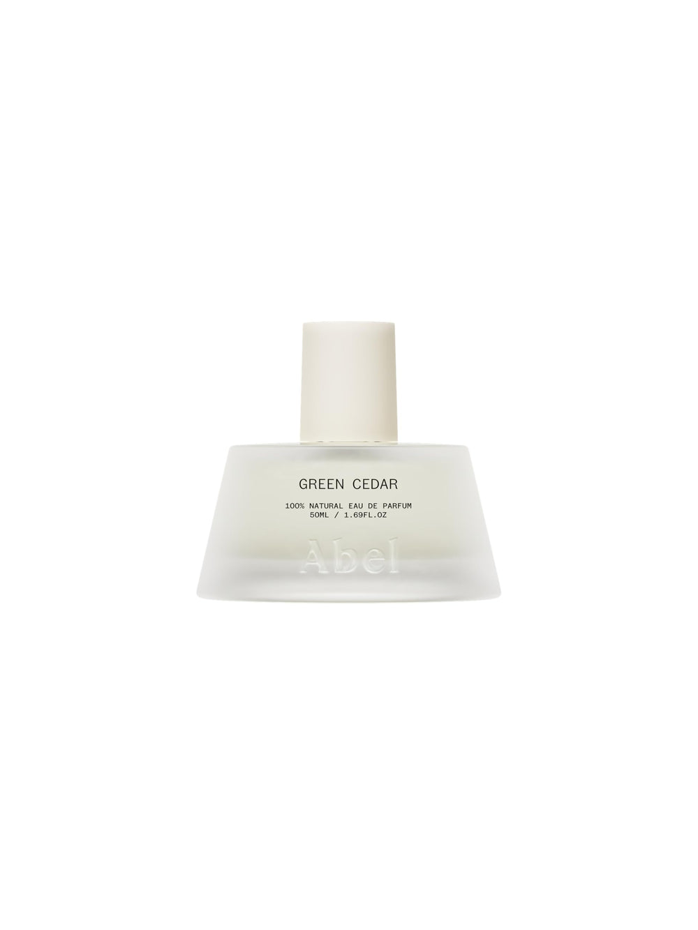 ABEL Green Cedar EDP bottle showcases natural materials and lasting aroma.
